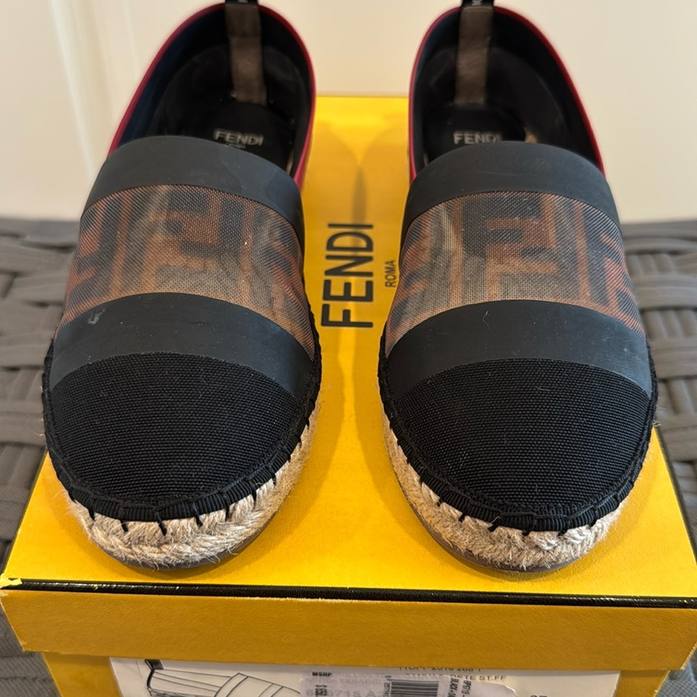 Fendi Black/Dark Brown Tobacco Espadrilles